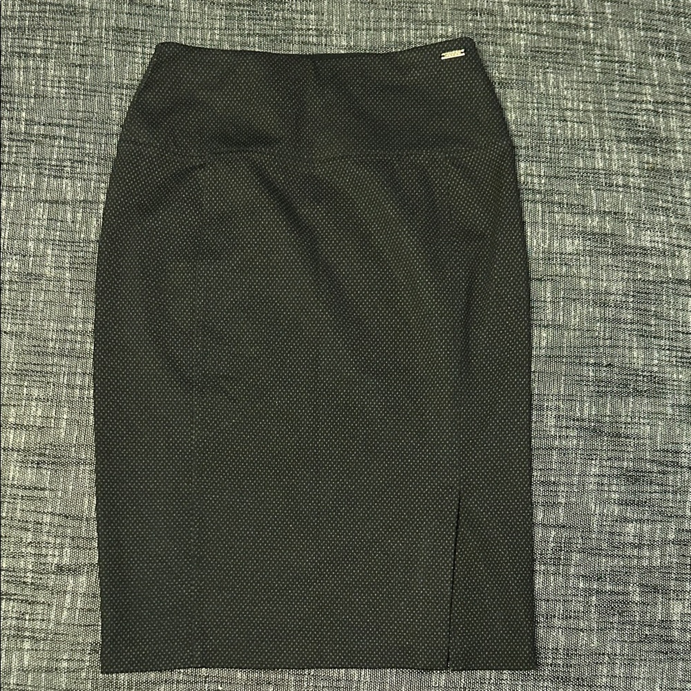 Ivanka Trump Black Textured Pencil Skirt